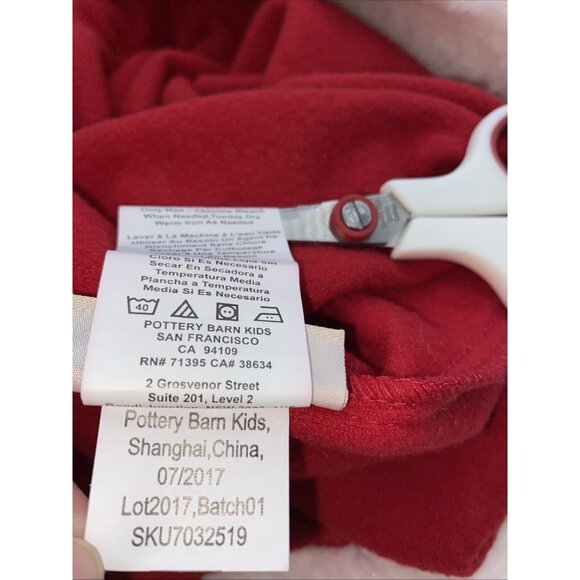 Pottery Barn Garrick Large Red Fleece Santa Bag Sack Christmas Stocking 40 X 33 - Picture 11 of 12